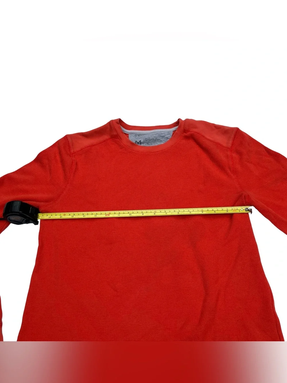 Banana Republic Mens Medium Red Waffle Knit Thermal Long Sleeve Shirt Crewneck T